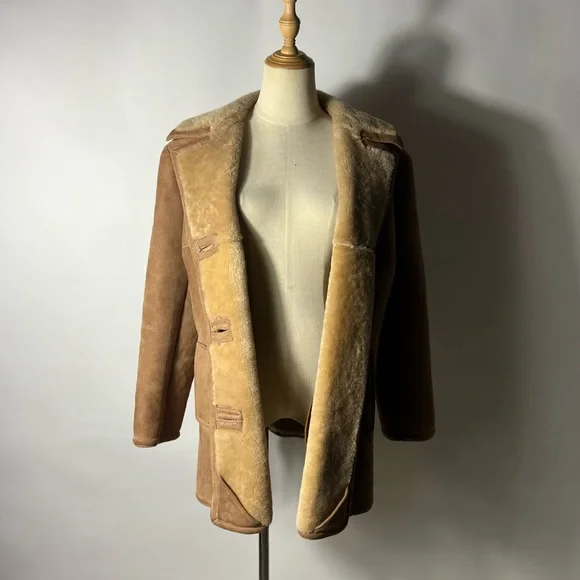 VINTAGE 70s Orvis Shearling Coat Womens Medium - Picture 3 of 9